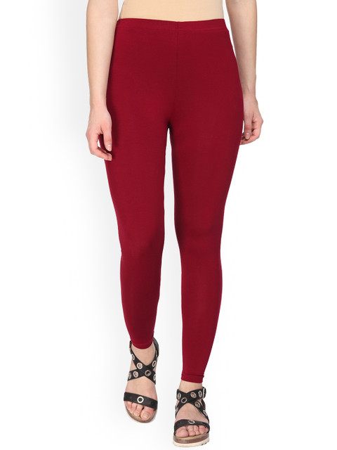 

Alena Women Red Solid Ankle-Length Leggings