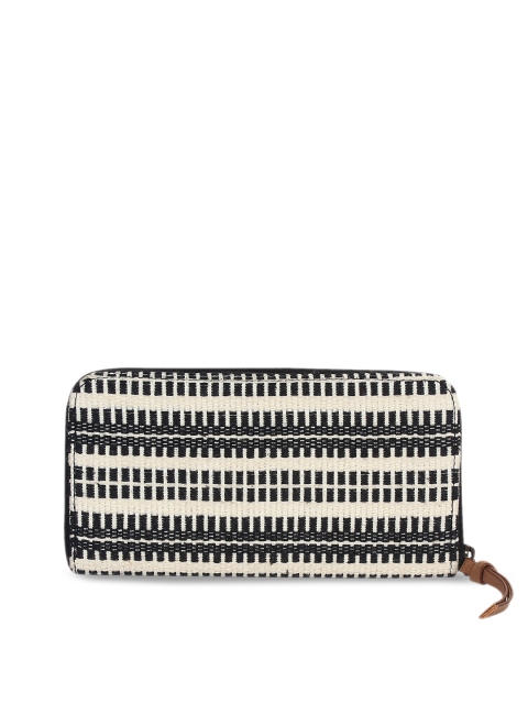 

Anekaant Women Black & White Striped Card Holder