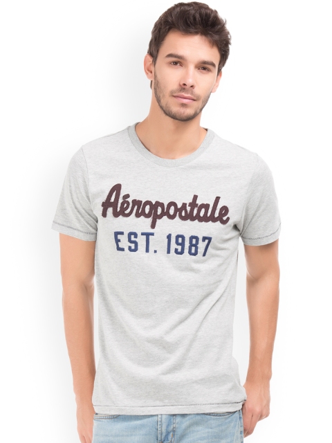 

Aeropostale Men Grey Appliqued Front T-shirt