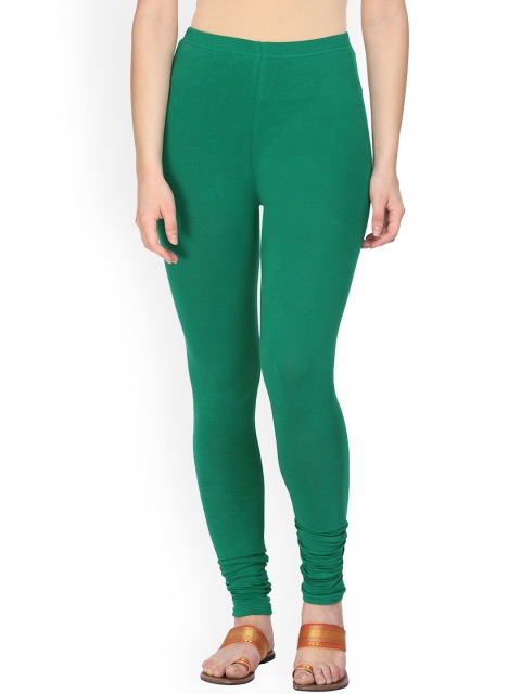

Alena Women Green Solid Churidar-Length Leggings