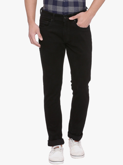 

Basics Men Black Super Skinny Fit Low-Rise Clean Look Stretchable Jeans