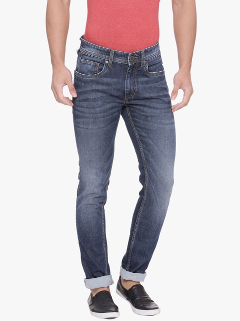 

Basics Men Navy Blue Super Skinny Fit Low-Rise Clean Look Jeans