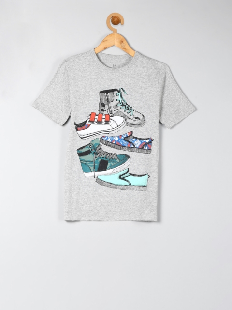 

GAP Boys Grey Printed Round Neck T-shirt