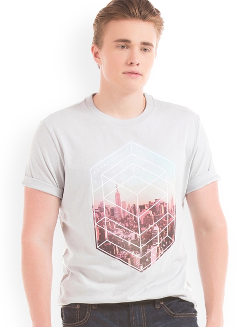 

Aeropostale Men Grey Printed Round Neck T-shirt