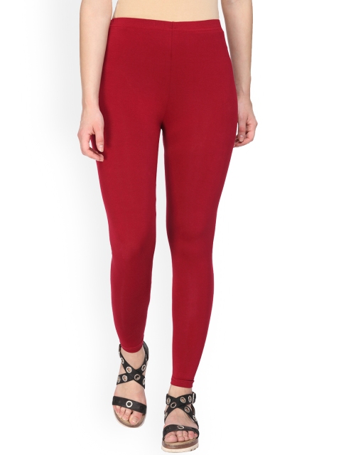 

Alena Women Red Solid Ankle-Length Leggings