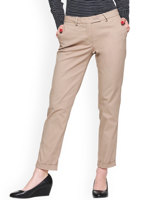 

Van Heusen Woman Khaki Regular Fit Solid Formal Trousers