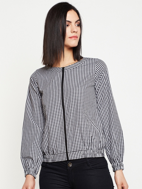 Nun Women Black Checked Tailored Jacket
