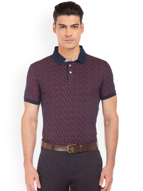 

Arrow Sport Men Blue & Brown Printed Polo Collar T-shirt