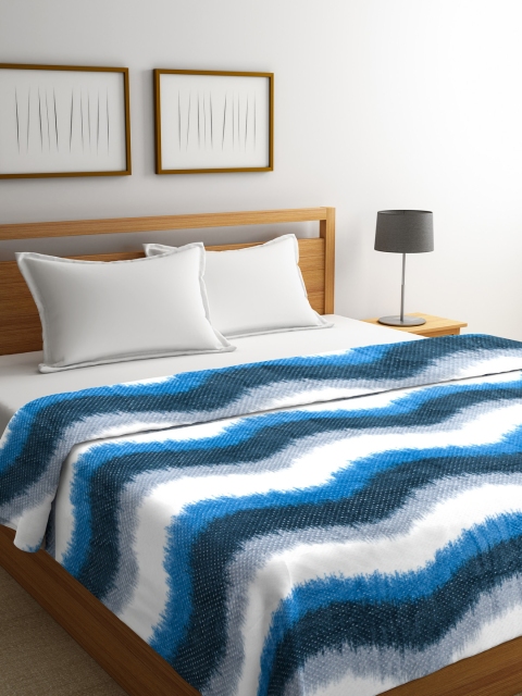 

Portico New York Blue Abstract AC Room 300 GSM Double Bed Blanket