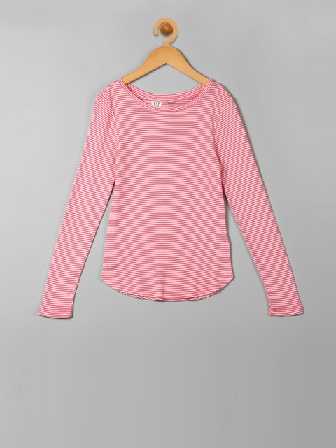 

GAP Girls Pink Solid Ribbed Tee