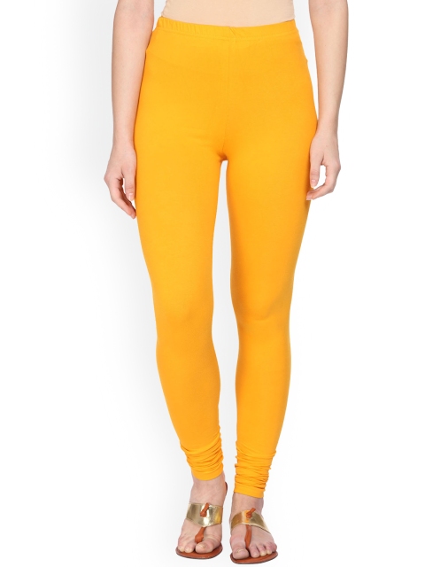 

Alena Women Yellow Solid Churidar-Length Leggings