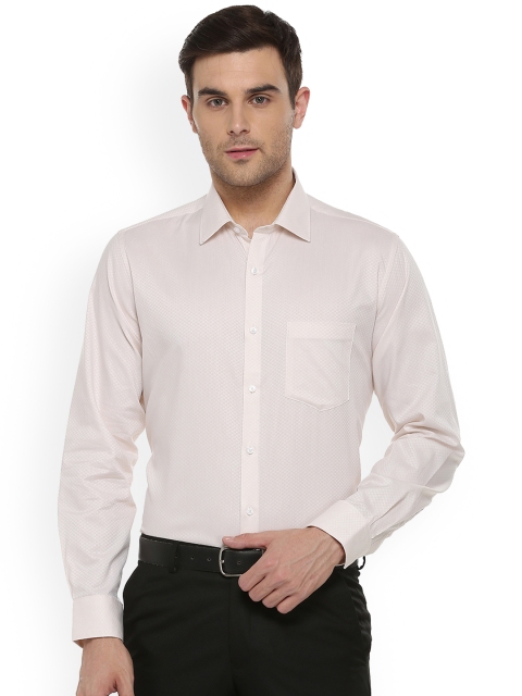 

Van Heusen Men Cream-Coloured Regular Fit Self Design Formal Shirt