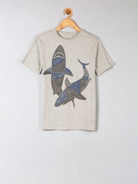 

GAP Boys Grey Printed Round Neck T-shirt