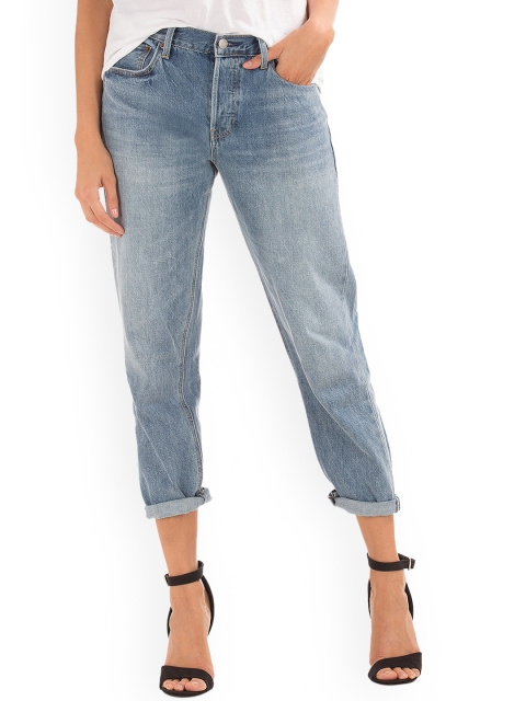 

GAP Women Blue Straight Fit Mid-Rise Clean Look Jeans