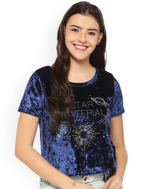 

People Women Blue Embellished Top