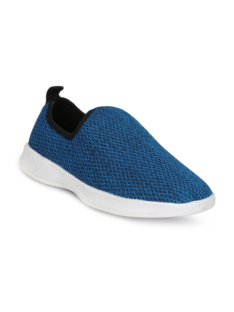 

Get Glamr Women Blue Woven Design Slip-On Sneakers