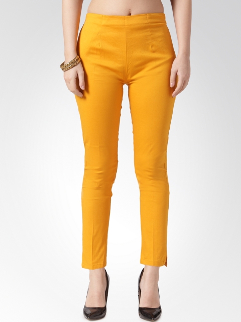

Jompers Women Mustard Yellow Smart Slim Fit Solid Regular Trousers