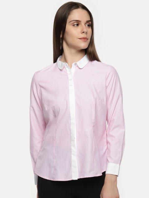 

Annabelle by Pantaloons Women Pink Regular Fit Solid Formal Shirt