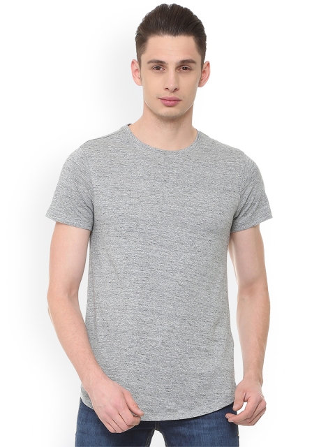 

People Men Grey Solid Round Neck T-shirt
