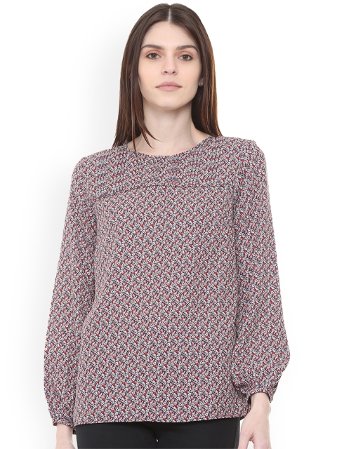 

Van Heusen Woman Red & White Printed Top