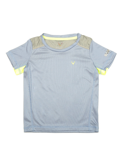 

Allen Solly Junior Boys Blue Colourblocked Round Neck T-shirt
