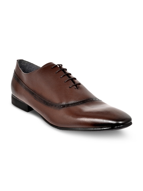 

Allen Cooper Men Brown Leather Formal Oxfords