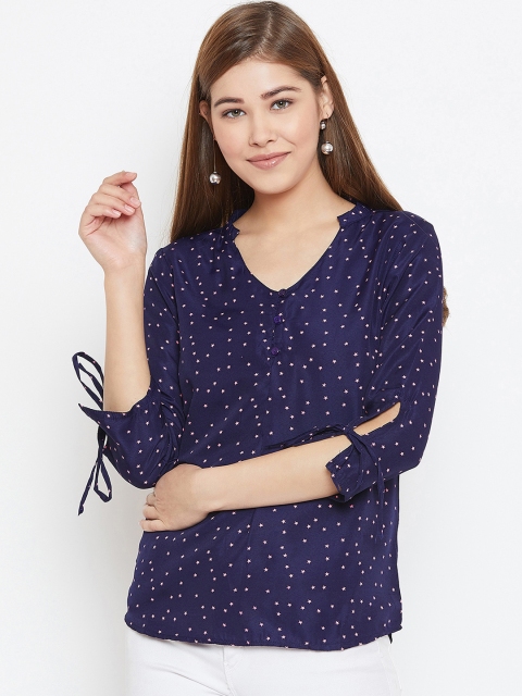 

AASK Women Navy Blue Printed Top