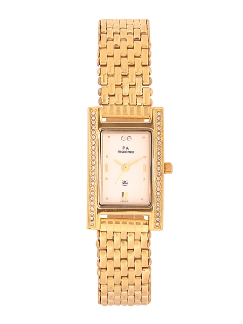 

maxima Women White Analogue Watch