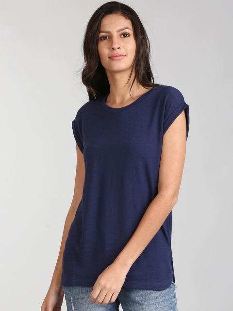 

GAP Blue Women Solid Crew Neck t-Shirt