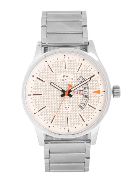 

maxima Men Silver-Toned Analogue Watch 47215CMGI