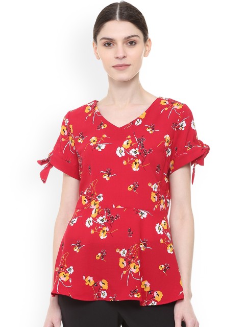 

Allen Solly Woman Red Printed Top