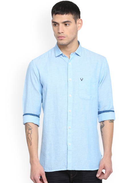 

Allen Solly Men Blue Slim Fit Self Design Casual Shirt