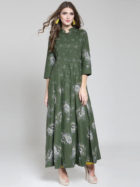 

Sera Women Green & Yellow Printed Kurta with Palazzos