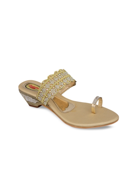 

MSC Women Gold-Toned Solid Embellished Heels
