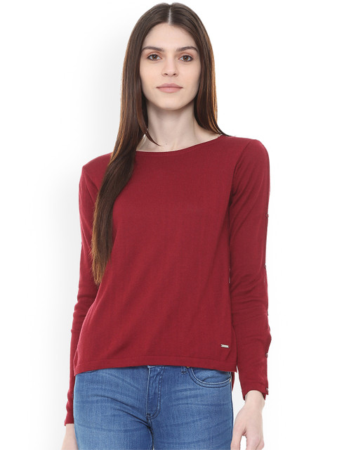 

Van Heusen Woman Women Maroon Solid Top