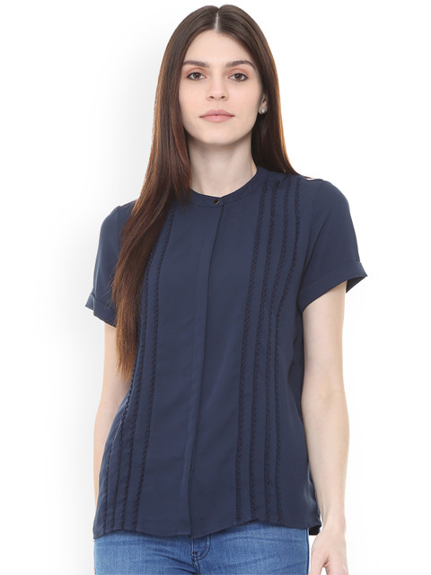 

Van Heusen Woman Navy Blue Solid Top