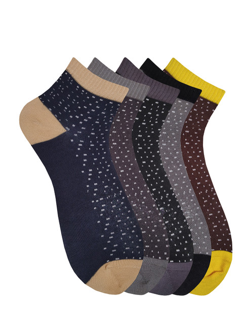 

Fontana Unisex Pack of 5 Patterned Ankle-Length Socks, Multi
