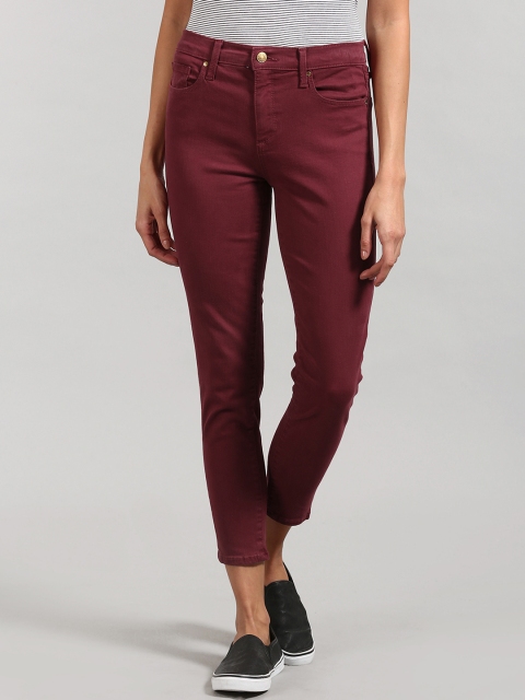 GAP Women Red Skinny Fit Mid-Rise Clean Look Stretchable Jeans