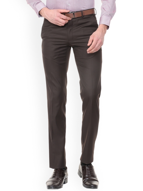 

Van Heusen Men Brown Slim Fit Solid Formal Trousers
