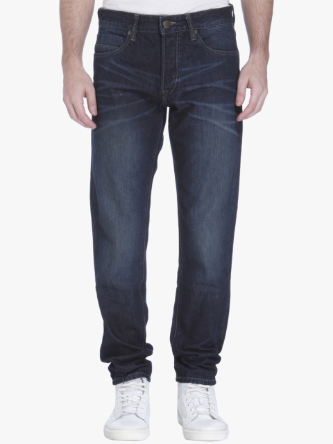 

Navy Blue Washed Mid Rise Regular Fit Jeans