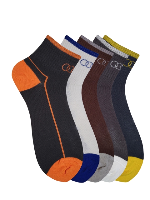 

Fontana Unisex Pack of 5 Patterned Ankle-Length Socks, Multi