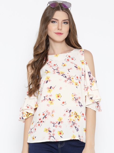 

Sera Women Off-White Printed A-Line Top