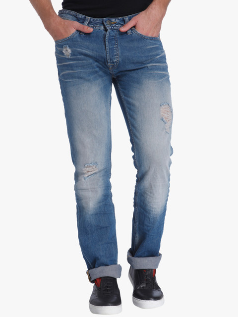 

Blue Washed Mid Rise Regular Fit Jeans (Clark)