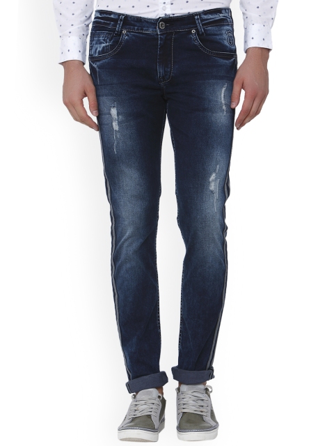 

Mufti Men Blue Slim Fit Mid-Rise Mildly Distressed Stretchable Jeans