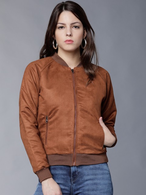 

Tokyo Talkies Women Brown Solid Bomber