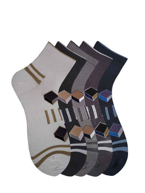 

Fontana Unisex Pack of 5 Patterned Ankle-Length Socks, Multi