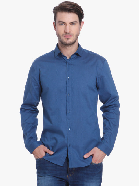 

Blue Solid Slim Fit Casual Shirt