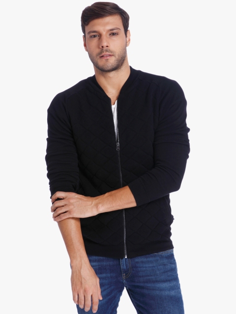 

Navy Blue Solid Casual Jacket