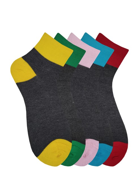 

Fontana Unisex Pack of 5 Patterned Ankle-Length Socks, Multi