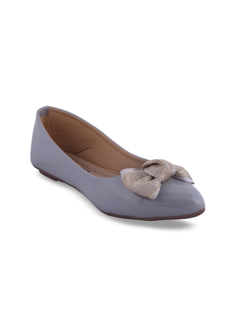 

MSC Women Grey Solid Synthetic Ballerinas